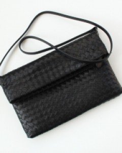 PREMIUM LAMBSKIN  Weaving Fold-Over Clutch Bag [6COLOR]