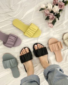 (225-250/6color) 퍼밀슈즈  (주름셔링디테일이 더욱 프렌치한 무드를)