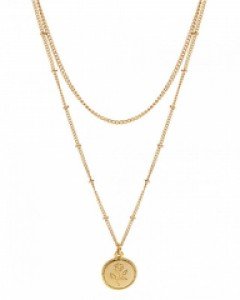 Rose Coin Layered Necklace