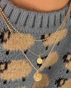 (3set) Two Coin Necklace