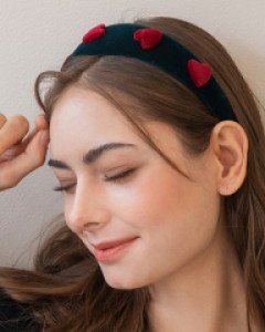 Volume Heart Velvet Hairband