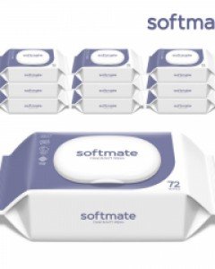 (레이온100)소프트메이트 물티슈 캡형 72매 10팩
