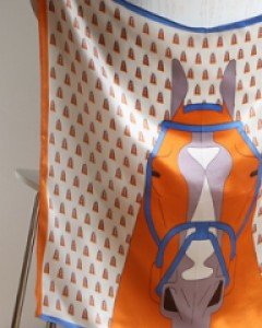 orange horse scarf