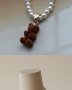 Bear 진주 necklace