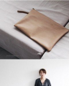 Big handmade leather pouch
