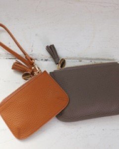 Tassel cowhide card holder