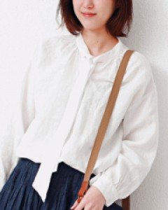 Linen Ribbon Blouse - 3Color