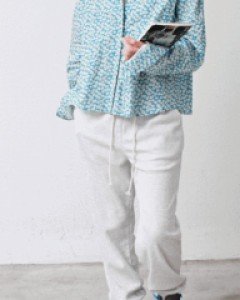 Sale - Ribbed Jogger Pants - Light Gray