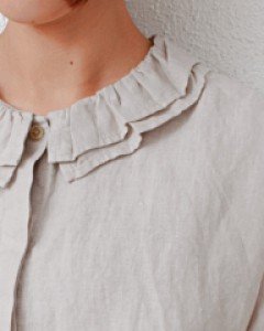 Hidden button frill blouse - 3Color