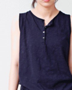 Soft Stone Button Tee-6Color
