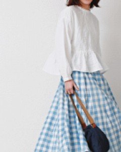 Sale-gingham check skirt 92500-->65000