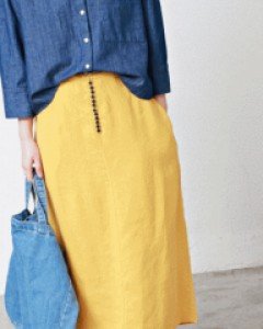 Sale-Button slit skirt 62700-->45000