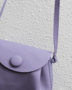 Cute wrinkled leather bag-Purple-cowhide