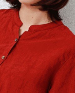 Sale-V Linen Blouse-Wine 81900-->59800