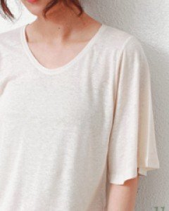 Flare Sleeve Linen Tee-2Color