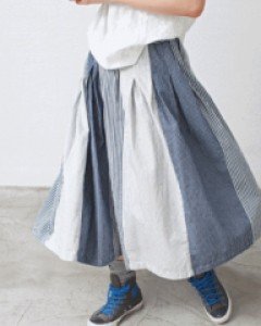 Stripe Jean Skirt-2Color