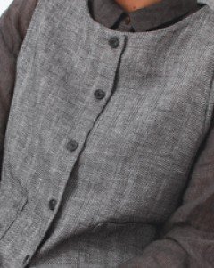 Herringbone Button Vest-2Color