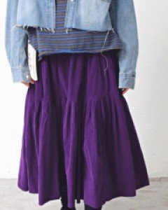 Golden shirring cancan skirt-3 Colors