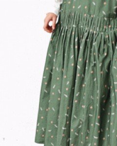 Fine flower printed golden dress-2 Colors