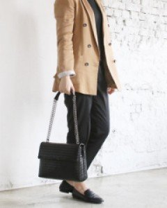 PREMIUM LAMBSKIN  T Chain Handbag Large [4COLOR]