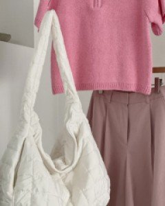 오버라지 스티치 퀼티드백 [2COLOR]