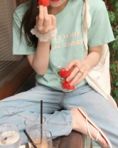 (당일출고) (4color) 대디 크롭 티셔츠 (귀여운 컬러 레터링의 상큼발랄 티셔츠)