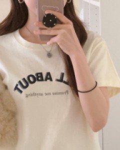 (4color) 어바웃 크롭 티셔츠 (토톰한 원단으로 제작, 비침이 크지않게)