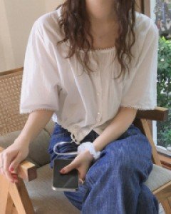 (2color) 캐럿 블라우스 (밑단 스트링이 포인트가 되어주는 블라우스)