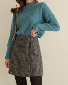 Low check skirt pants MA12022