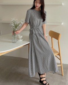 [valyou] Check String Long Dress