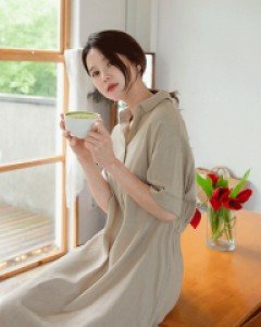 Another linen color dress MA05209