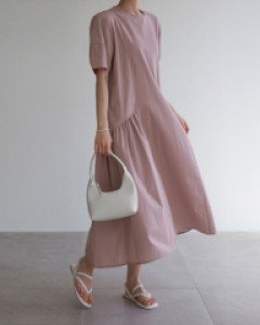 Lavender sleeve incision dress
