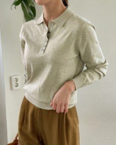 Lian Button Collar Knitwear