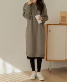 Mei fleece lined hooded dress C122211