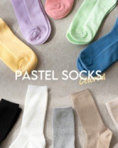 Pastel ribbed socks C022438