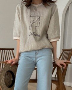 Face linen sweatshirt