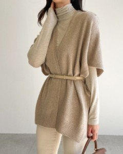 [valyou] Wool Knitwear Cape Ron Shawl