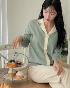 color combination Collar Knitwear Cardigan