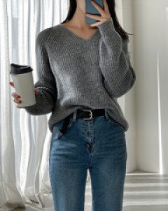 [valyou] Mer wool V-knitwear