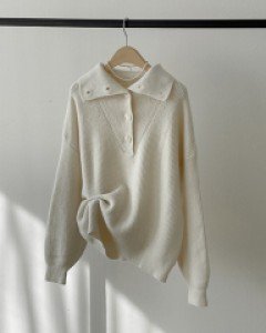 High-neck Button Hacchi Knitwear C111634