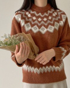 Land Color Matching Wool Knitwear C122119