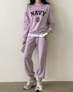 [Dear Short Women]Navy Jogger Set