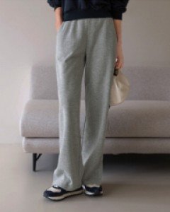 [Planning] Slit wide straight banding pants