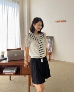 Shawl scarf set short-sleeved knitwear