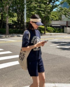 [valyou] Stan Printed Short Sleeve Sweatshirt