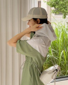 String Coloring Matching Rustle Hooded Dress