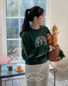 [Dear Short Women] Unit Print Sweatshirt
