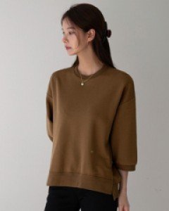 Ring decoration unbalanced sweatshirt