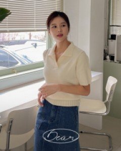[Dear Short Women] Buenet Collar Short-Sleeved Knitwear
