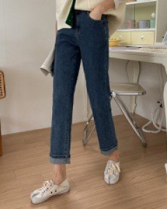 Super convenient spandex baggy denim pants